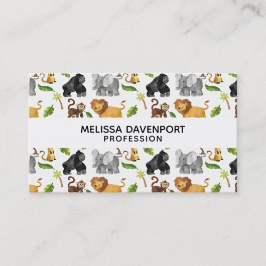野生動物サファリジャングルパターンの名刺 名刺 (正面)