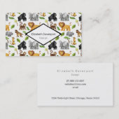 野生動物サファリジャングルパターン 名刺 (正面/裏面)
