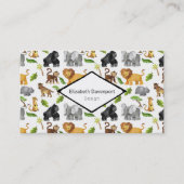 野生動物サファリジャングルパターン 名刺 (正面)