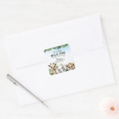 野生動物サファリベイビーシャワー スクエアシール (封筒)