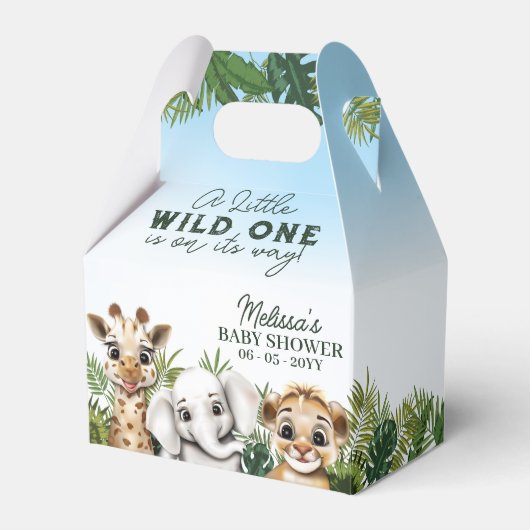 野生動物サファリベイビーシャワー フェイバーボックス (正面サイド)