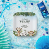 野生動物サファリベイビーシャワー ペーパープレート (パーティー)