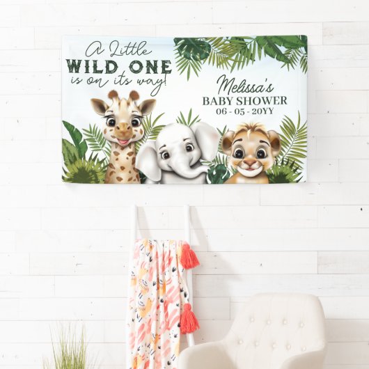 野生動物サファリベイビーシャワー 横断幕 (インサイチュ)