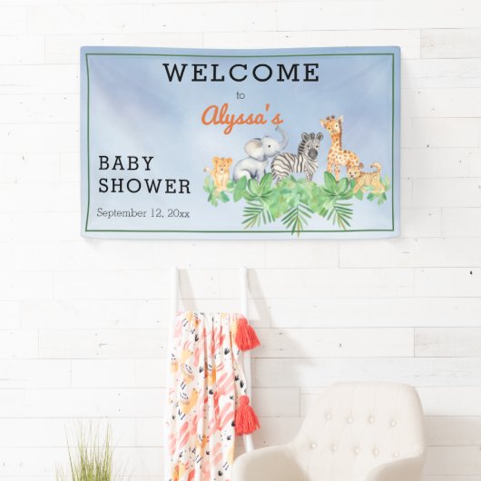 野生動物サファリ |ジャングルベビーシャワーパーティー禁止 横断幕 (インサイチュ)