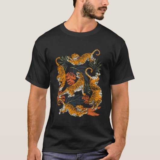 野生動物ジャングル動物園キーパーギフトアジア大きな猫 Tシャツ (正面)
