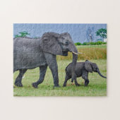 野生動物ゾウの子牛の写真 ジグソーパズル (横)