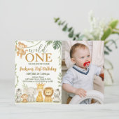 野生動物パーティーデザイン 子供へ 招待状 (スタンド正面)