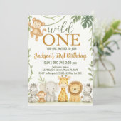 野生動物パーティーデザイン 子供へ 招待状 (スタンド正面)