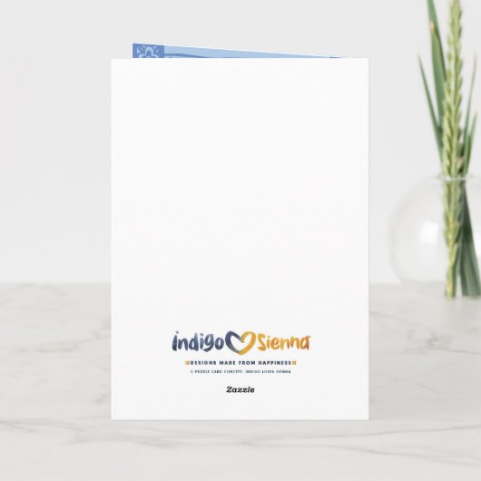 野生動物ヒョウのシールパズルグリーティングカード カード (裏面)