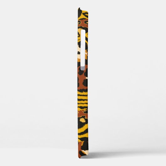 野生動物ヒョウパブストとトラの皮の継ぎはぎ作り Case-Mate iPhoneケース (裏面 / 左)