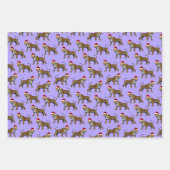 野生動物ヒョウ獅子ゼブラクリスマス ラッピングペーパーシート (正面3)