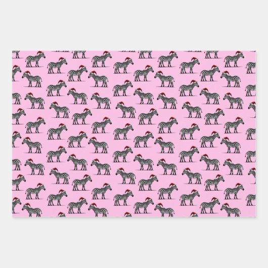 野生動物ヒョウ獅子ゼブラクリスマス ラッピングペーパーシート (正面2)