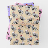 野生動物ヒョウ獅子ゼブラクリスマス ラッピングペーパーシート (インサイチュ)