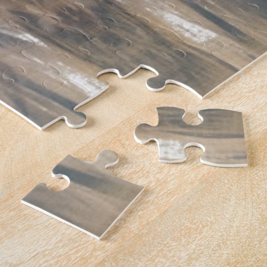 野生動物ヒョウ野生動物パターンブラウンブラック ジグソーパズル (側面)