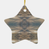 野生動物ヒョウ野生動物パターンブラウンブラック セラミックオーナメント (裏面)