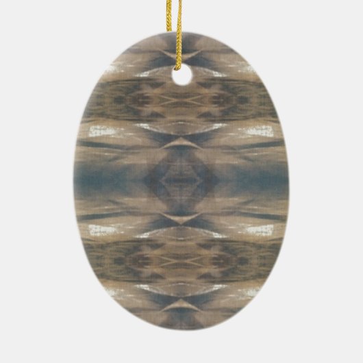 野生動物ヒョウ野生動物パターンブラウンブラック セラミックオーナメント (裏面)