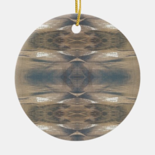 野生動物ヒョウ野生動物パターンブラウンブラック セラミックオーナメント (正面)