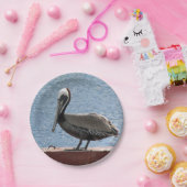 野生動物ブラウンペリカンの水の写真 ペーパープレート (パーティー)