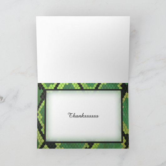 野生動物ヘビありがとう サンキューカード (内部)