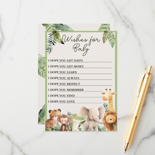 野生動物ベビーウィッシュゲーム アドバイスカード (正面/裏面インサイチュ)