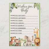 野生動物ベビーウィッシュゲーム アドバイスカード (正面)