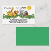 野生動物ベビー用の本ベビーシャワー エンクロージャーカード (正面/裏面)