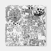 野生動物モダンおもしろい マグネット (正面)