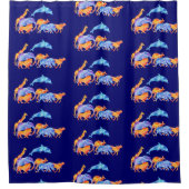 野生動物ランニングの水カラフル色 シャワーカーテン (正面)