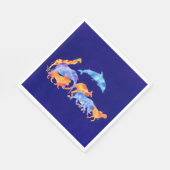 野生動物ランニングの水カラフル色 スタンダードランチョンナプキン (角)