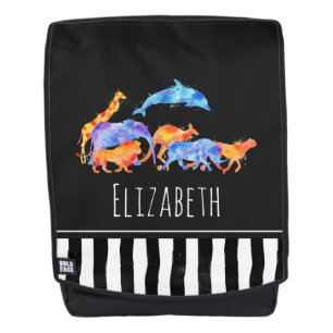 野生動物ランニングの水カラフル色 バックパック