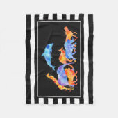 野生動物ランニングの水カラフル色 フリースブランケット (正面)