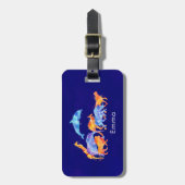 野生動物ランニングの水カラフル色 ラゲッジタグ (正面縦)