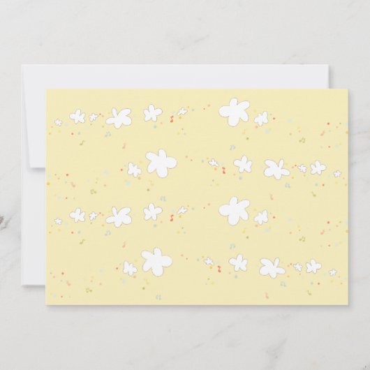 野生動物付き音楽列車子供の誕生日 招待状 (裏面)