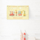 野生動物付き音楽列車子供の誕生日 横断幕 (インサイチュ)