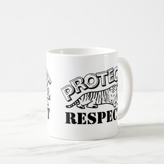 野生動物保護の虎を敬う コーヒーマグカップ (正面右)