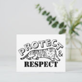 野生動物保護の虎を敬う ポストカード (スタンド正面)