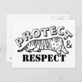 野生動物保護の虎を敬う ポストカード (正面/裏面)