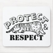 野生動物保護の虎を敬う マウスパッド (正面)