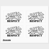 野生動物保護の虎を敬う 長方形シール (シート)