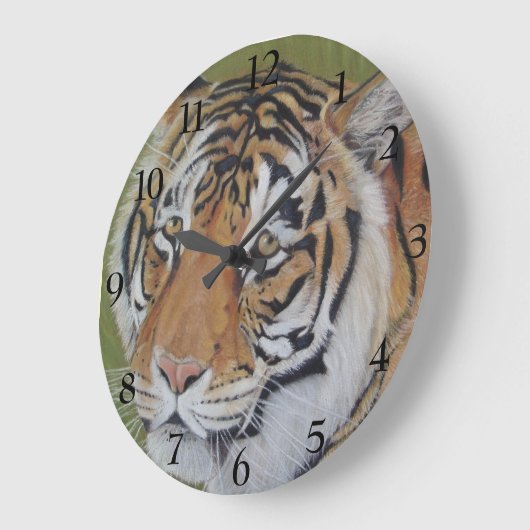 野生動物写真の大きな猫虎 ラージ壁時計 (傾斜)