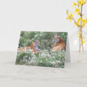 野生動物写真トラカスタムース75誕生日 カード (黄色い花)