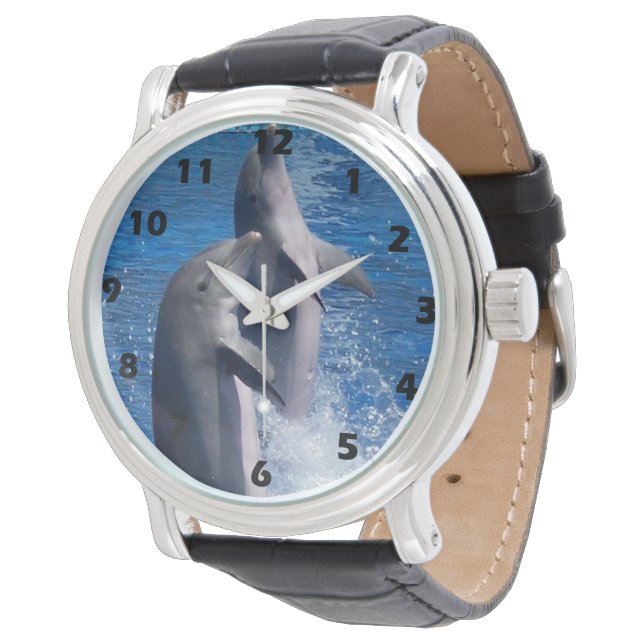 野生動物写真　イルカ 腕時計 (アングル)