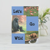 野生動物動物園誕生日招待状 招待状 (スタンド正面)