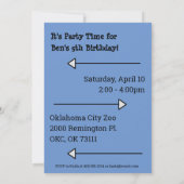 野生動物動物園誕生日招待状 招待状 (裏面)