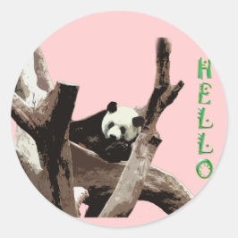 野生動物園でのジャイアントパンダの写真 ラウンドシール