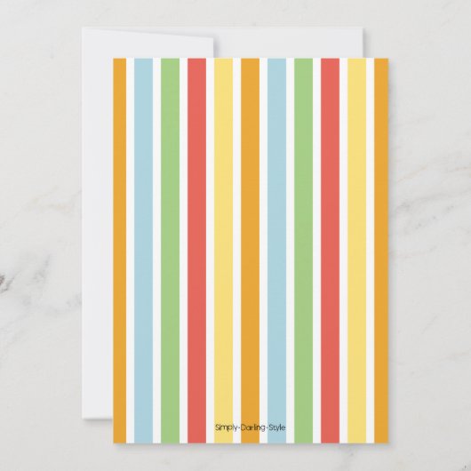 野生動物園パーティー動物誕生日写真招待状 招待状 (裏面)