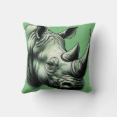 野生動物愛好家のための贅沢なサイ枕 クッション (裏面)