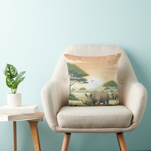 野生動物愛好家のための贅沢なサイ枕 クッション (椅子)