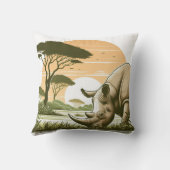 野生動物愛好家のための贅沢なサイ枕 クッション (裏面)