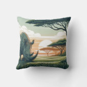 野生動物愛好家のための贅沢なサイ枕 クッション (裏面)